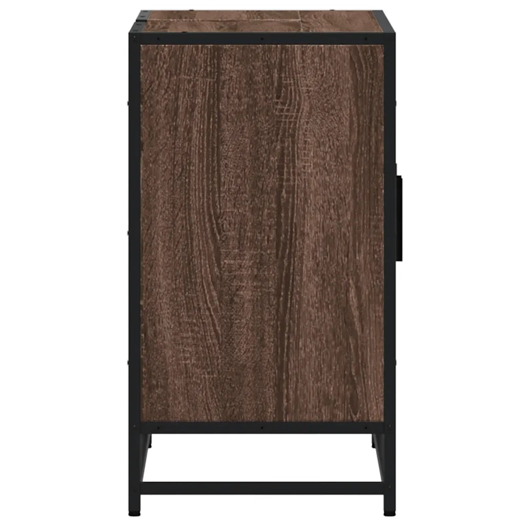 Elegante mobiletto da bagno in stile retrò 90 x 33 x 60 cm ampio spazio contenitivo stile industriale legno marrone 02_0049661