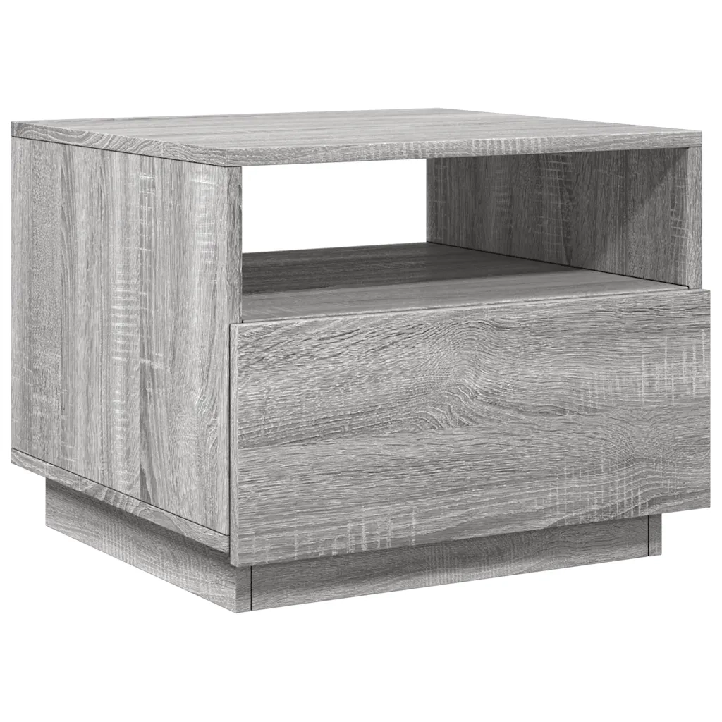 Tavolino da salotto | Tavolino da caff¨¨ | Tavolino da Soggiorno con Luci LED Grigio Sonoma 50x49x40 cm