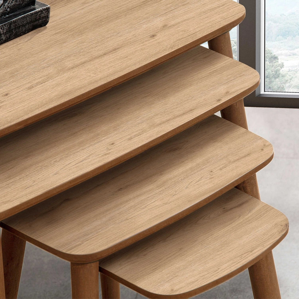 Tavolo nido in legno "Luci" 4 pezzi 70 x 40 x 55 cm - Rovere