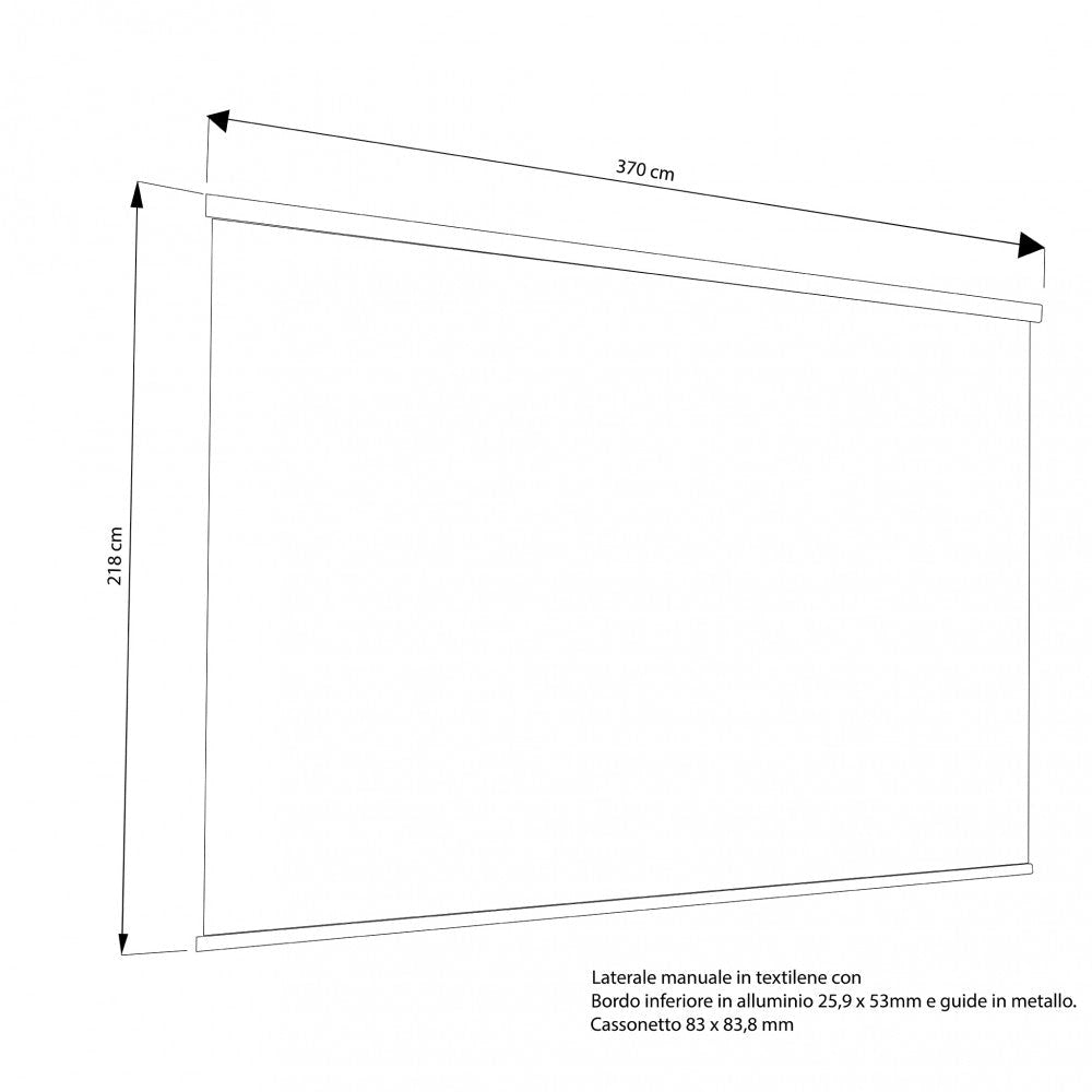 Laterale per Pergola Bioclimatica Lato 4 metri in Textilene Grigio Antracite