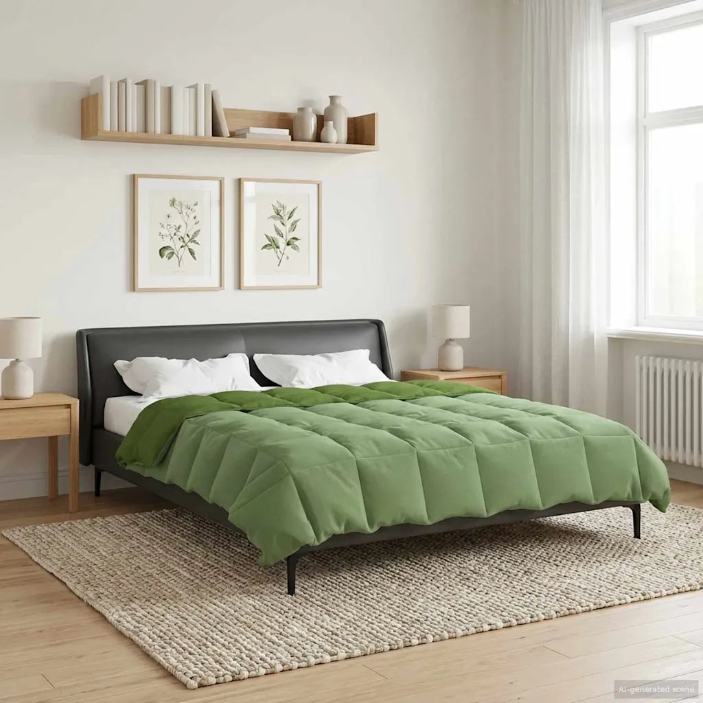 Piumone Completo Annuale Verde 220 x 260 cm Microfibra