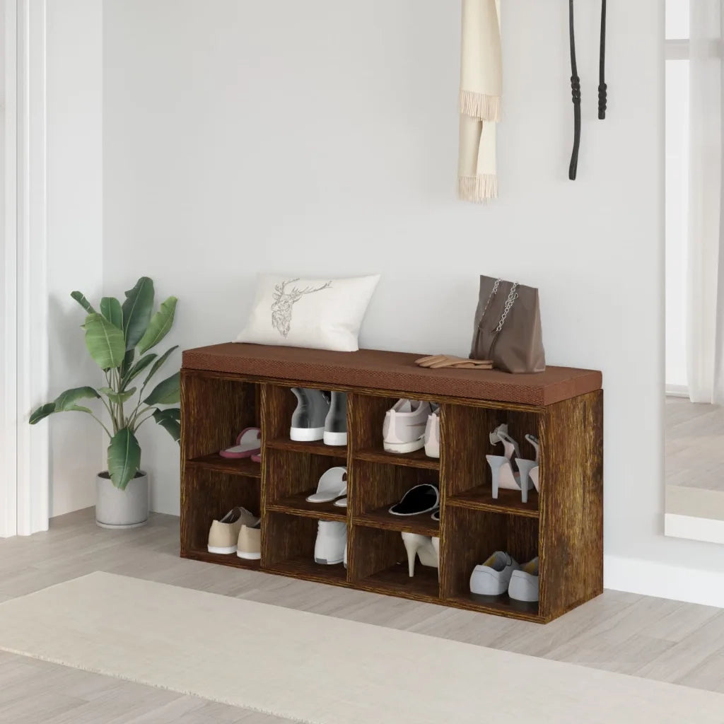 Scarpiera | Mobile per scarpe Rovere Fumo 103x30x48 cm in Legno Multistrato