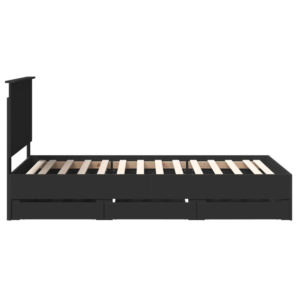 Struttura del letto-Giroletto Nero 100 x 200 cm Legno Ingegnerizzato 223840