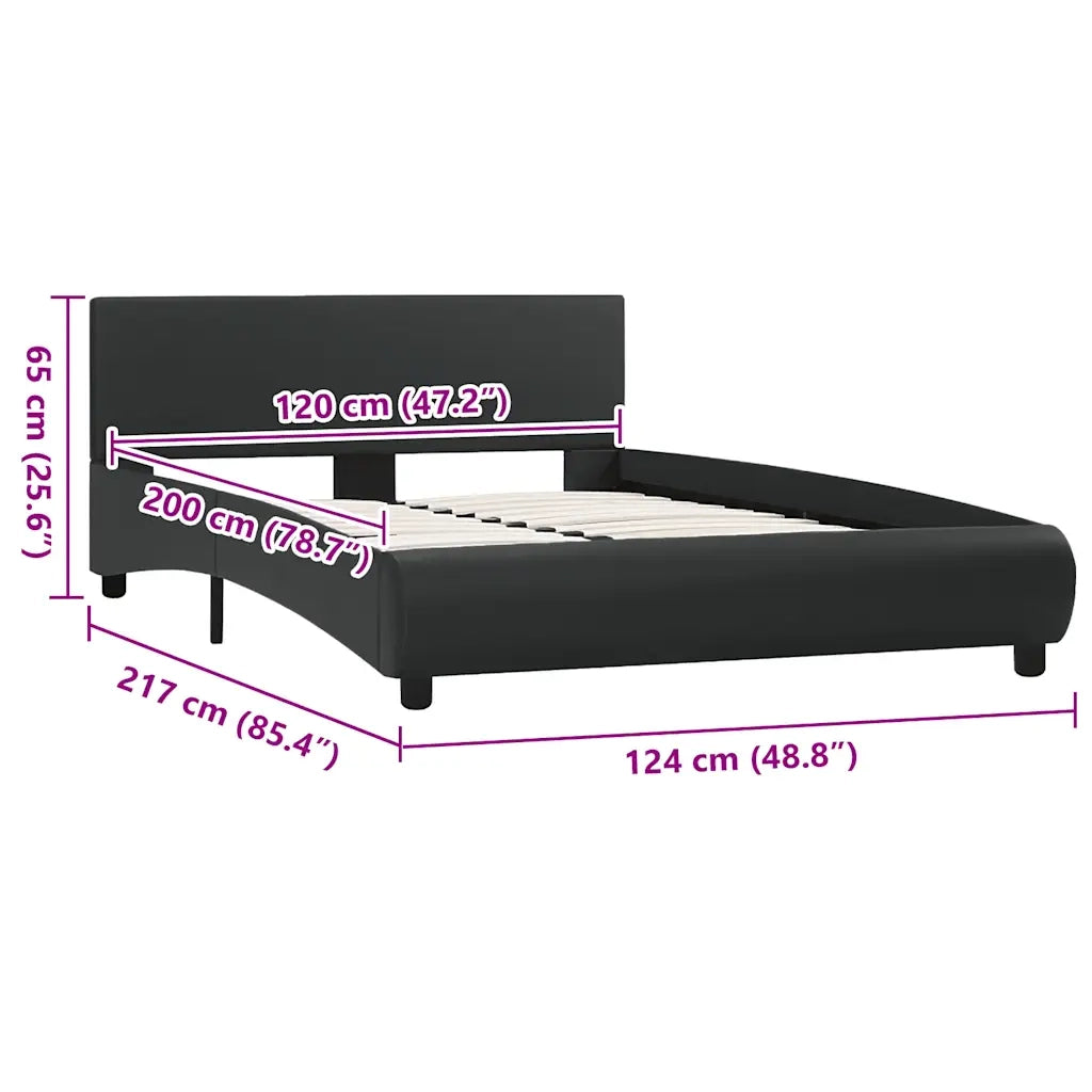 Giroletto con LED-Struttura Letto Nero in Similpelle 120x200 cm 820020