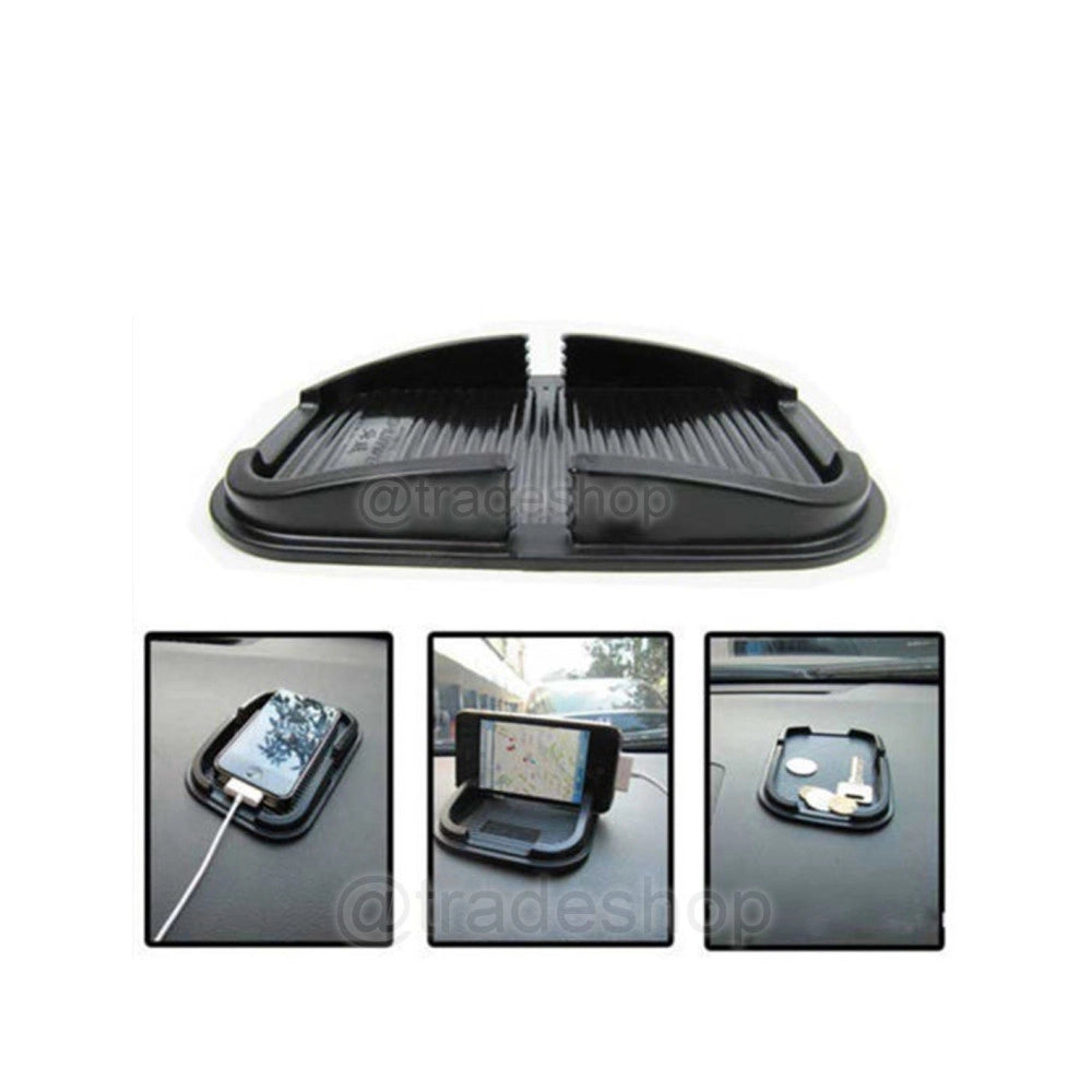Trade Shop - Portaoggetti Supporto Stand Gomma Auto Per Smartphone Tappetino Antiscivolo -
