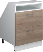Mobile sottotetto Rion, Sonoma, 60 x 81.6 cm con 2 cassetti, carcassa 60 cm profondità, adatto per il salvaspazio sotto tetti spioventi