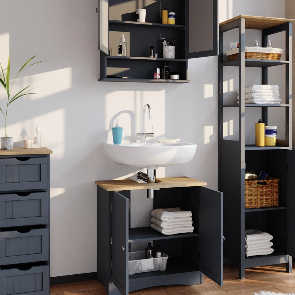 Vicco Set mobili bagno Grigio 4 parti