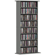 Cassettiera per CD e DVD con 8 compartimenti e 6 ripiani regolabili ¨C zephmum ¨C grigio