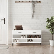 Panca Porta Scarpe-Sgabello-Panca Scarpiera Bianca 102x35x55 cm in Legno Multistrato 183300