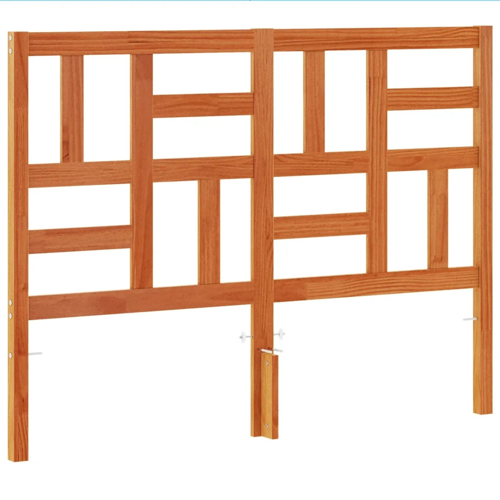 Testiera Marrone Cera 180 cm in Legno Massello di Pino 844264