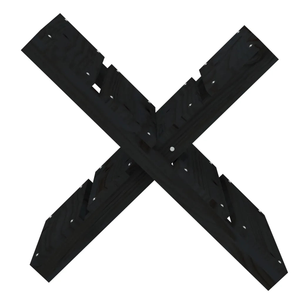 Portaceppi Nero 47x39,5x48 cm in Legno Massello di Pino CFW4314825