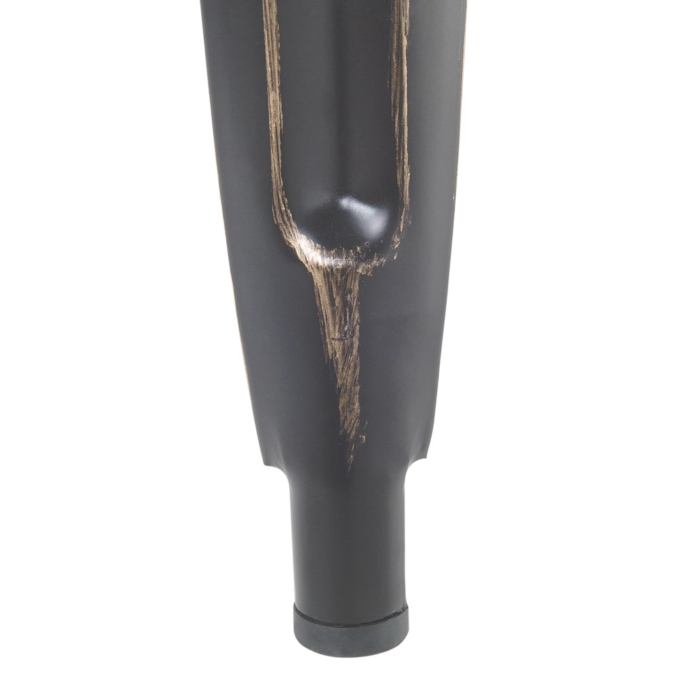 Set di 2 Sgabelli da Bar Nero con Acciaio dorato 76 cm Impilabile Altezza Bancone Industriale