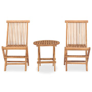 Set da Pranzo da Giardino Pieghevole 3 pz | Set Salotto da Giardino in Massello di Teak