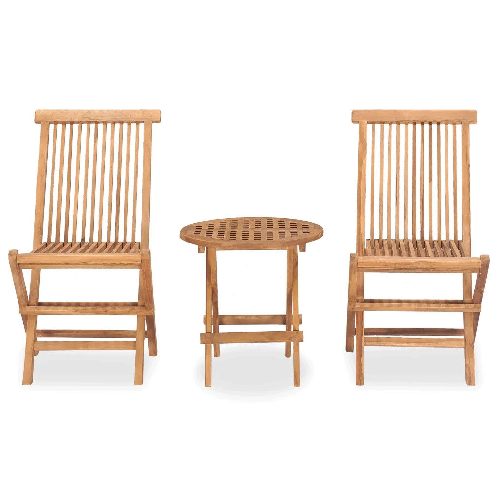 Set da Pranzo da Giardino Pieghevole 3 pz | Set Salotto da Giardino in Massello di Teak
