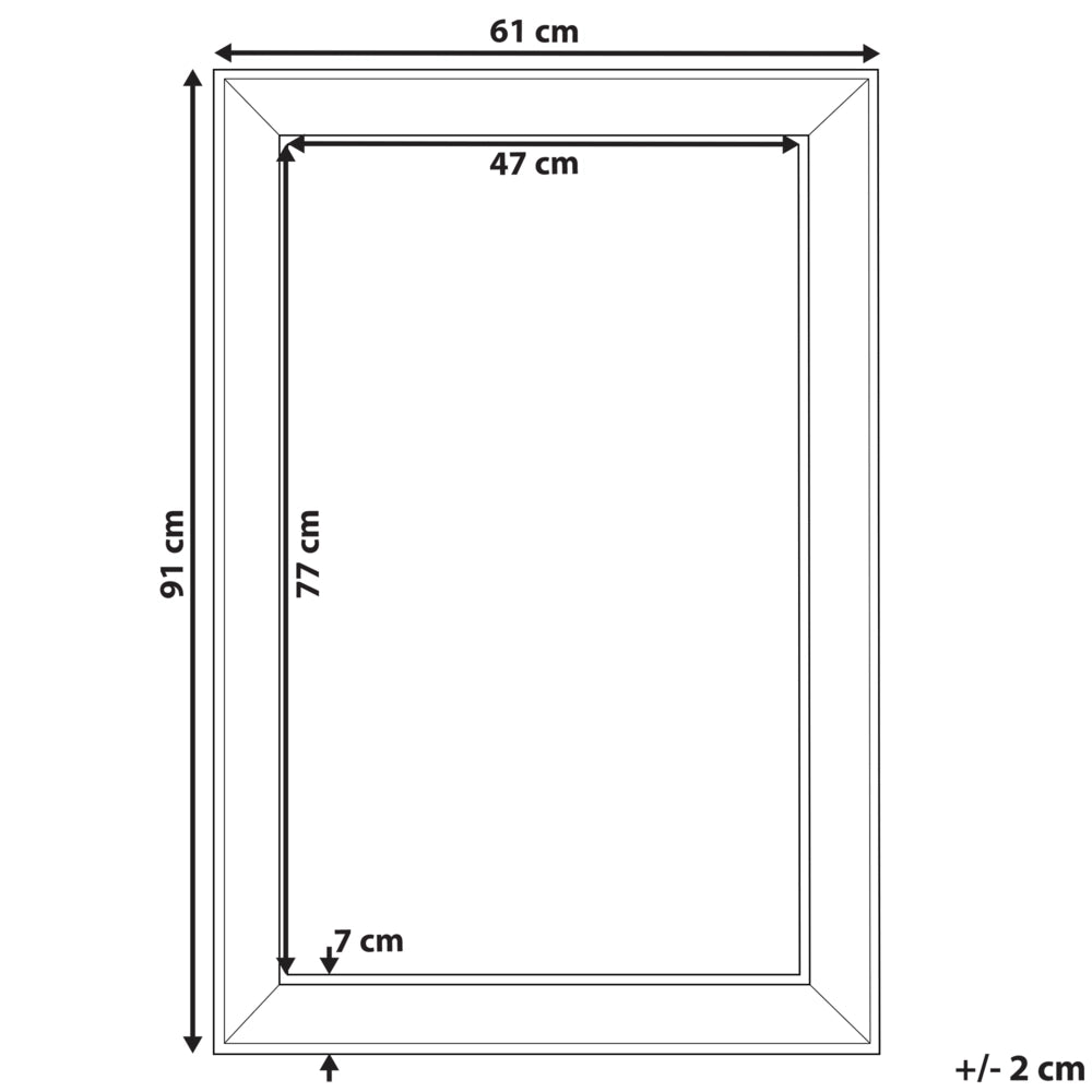 Specchio da Parete Marrone 61 x 91 cm Verticale Soggiorno Camera da Letto Comò Finitura Gesso