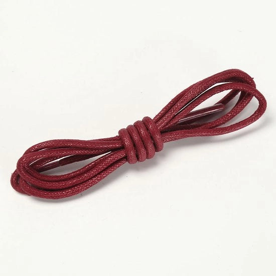 Due paia di cinture di scarpe sostitutive sottili e rotonde, verniciate, con diametro di 2,5 mm per scarpe eleganti, Oxford, brogue, derby, Martin, Oxford o scarpe da deserto (1,6 m) - Claret - 1,6 m