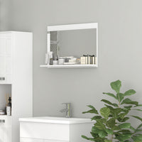 Specchio Bagno a Parete 60x12x40 cm con Mensola Bianco