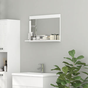Specchio Bagno a Parete 60x12x40 cm con Mensola Bianco