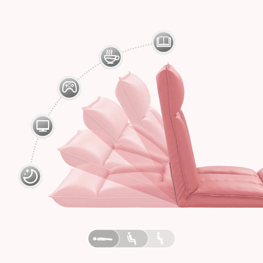 Sedia da Pavimento Rosa 55 x 61 x 70 cm Pelle Sintetica 42028189