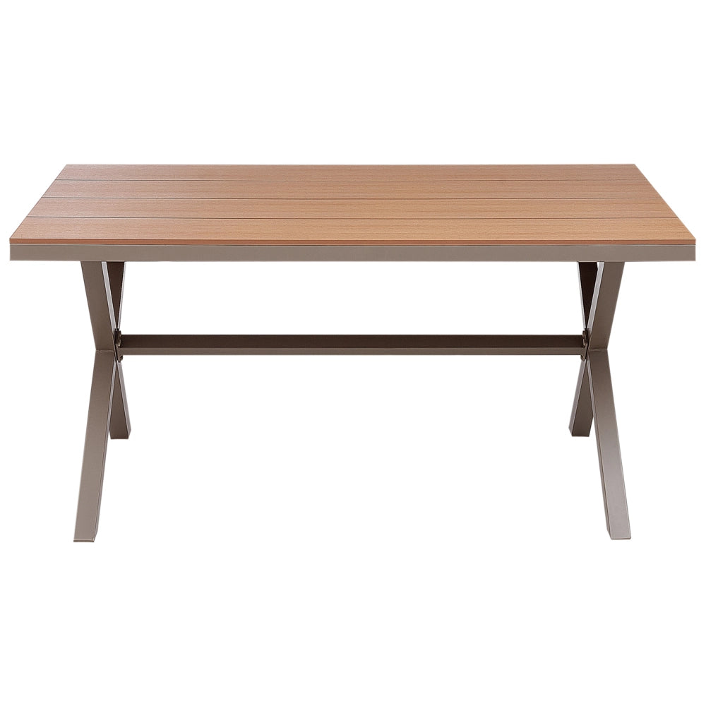 Tavolo da pranzo da giardino Taupe Struttura in alluminio 4-6 posti resistente alle intemperie Patio esterno