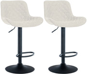 Set di 2 Sgabello da bar Minosa crema,Tessuto