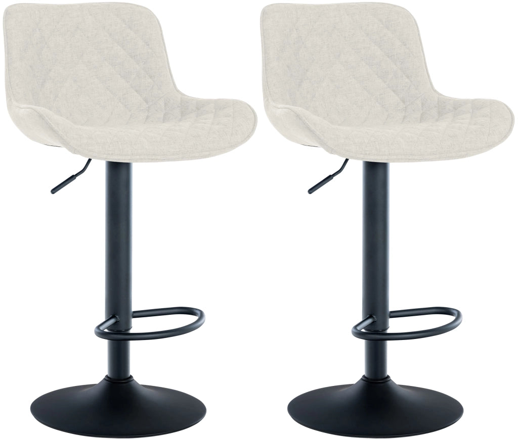 Set di 2 Sgabello da bar Minosa crema,Tessuto