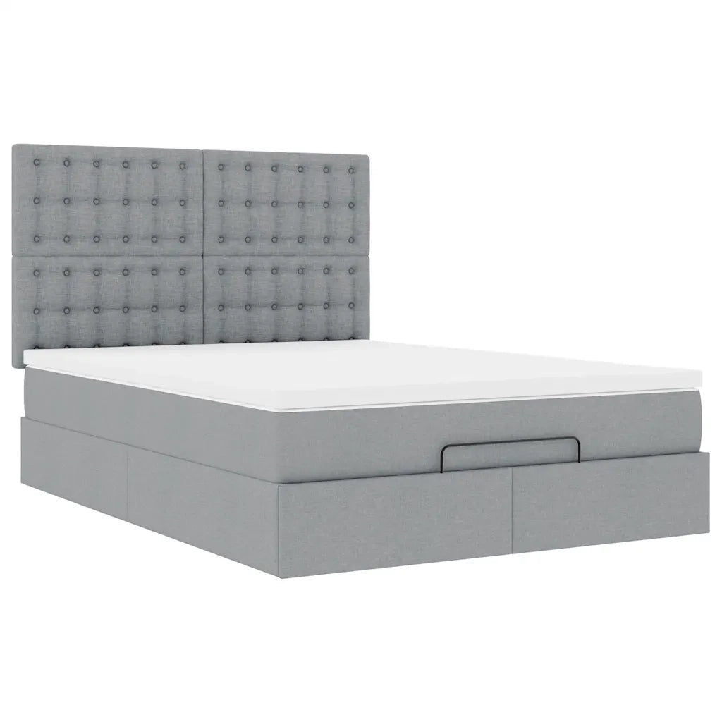 Struttura Letto Pouf con Materasso 140x200 cm in Tessuto 3313327