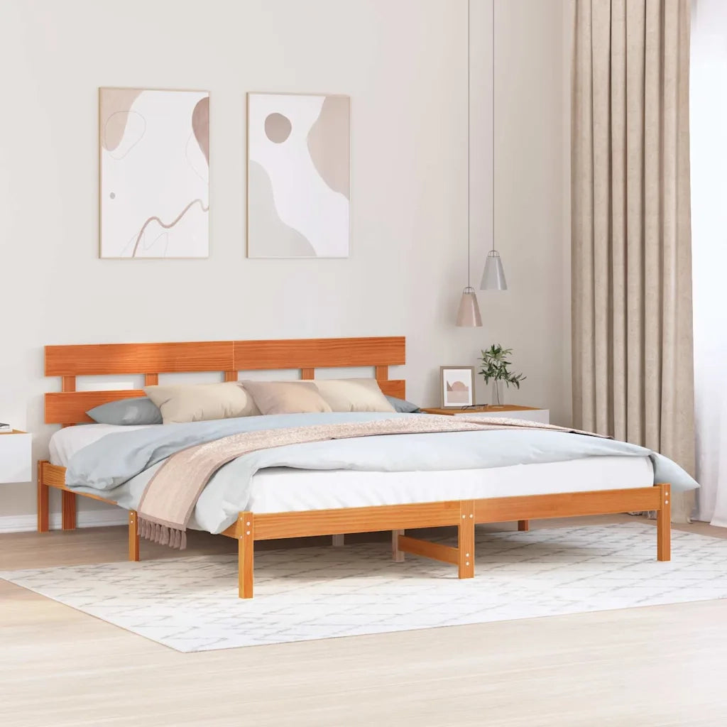 Struttura del letto Marrone 180 x 200 cm Legno massello di pino 872154