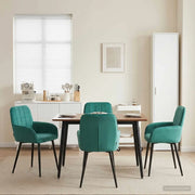Sedie da pranzo 4 pcs Velluto (V) Turchese 56,5 x 50 x 86 cm 3428173