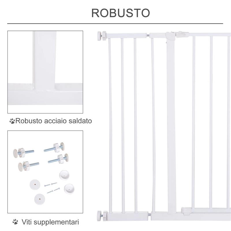 CANCELLETTO PER CANI ESTENSIBILE DA 72 A 107 CM CON MONTAGGIO A PRESSIONE