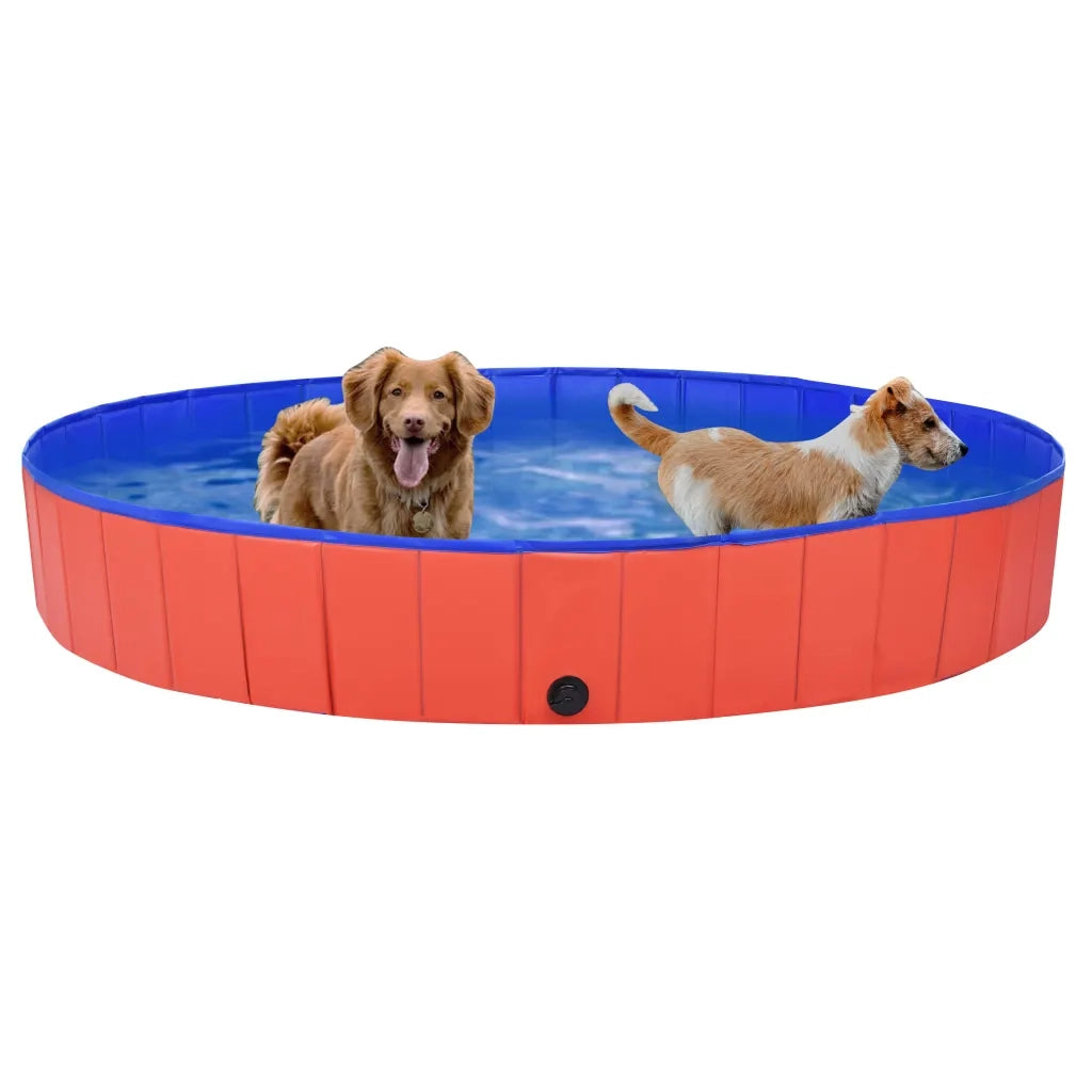 Piscina per Cani Pieghevole Rossa 200x30 cm in PVC CFW1216213