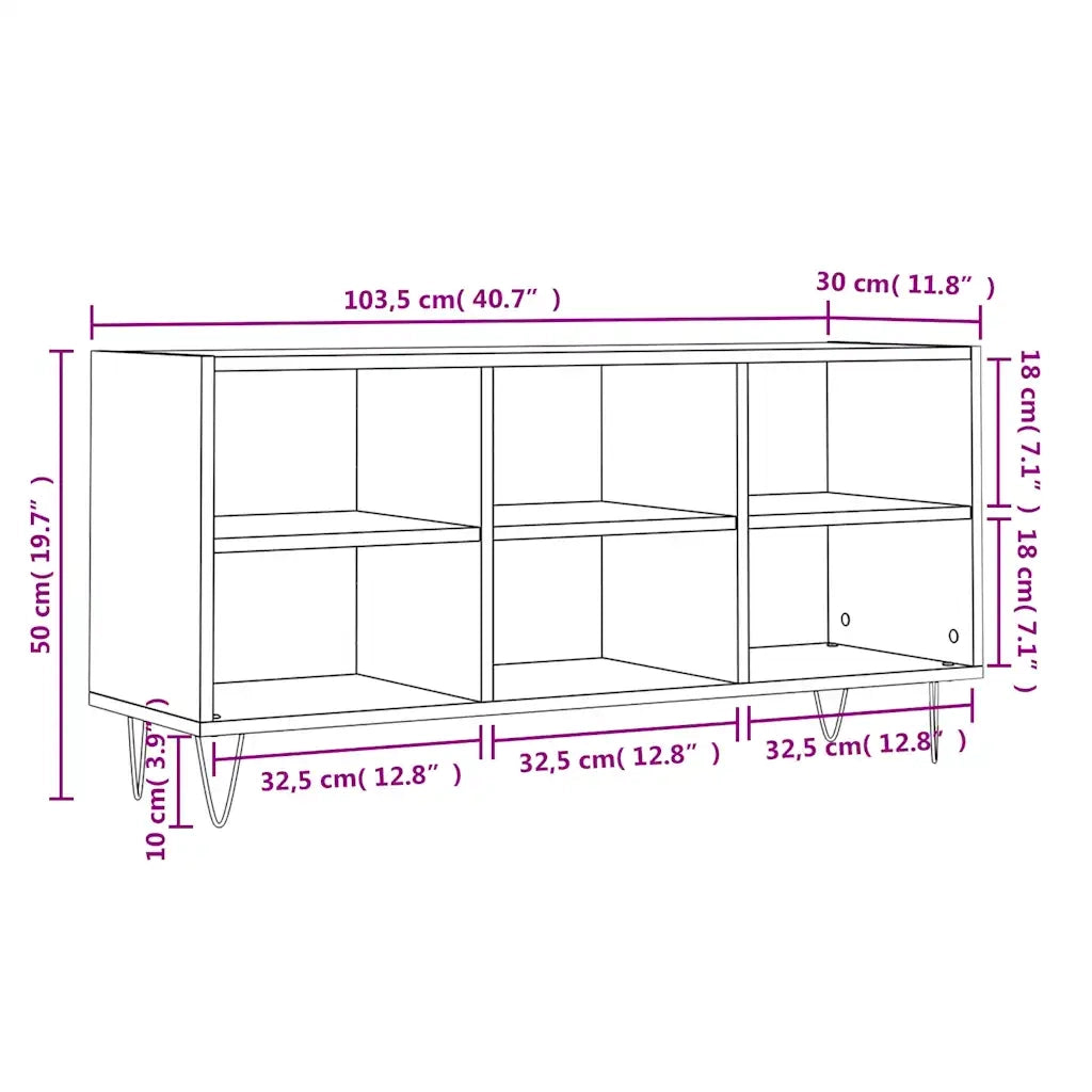 Mobile Porta TV Bianco 103,5x30x50 cm in Legno Multistrato 826988