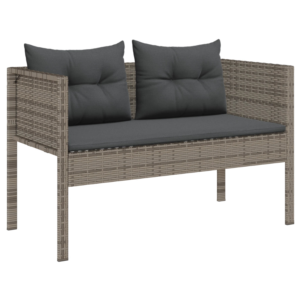 Set Divano Esterno Grigio e grigio scuro Rattan, vetro temperato