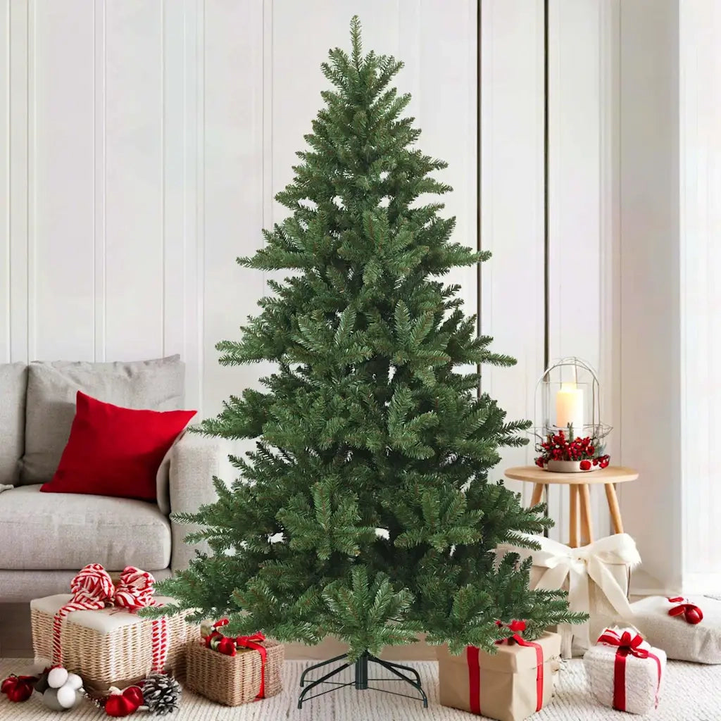 Albero di Natale Artificiale con Rami Pieghevoli Verde 180 cm