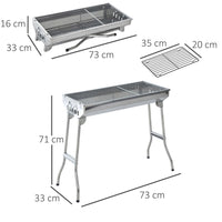Barbecue a Carbone Carbonella Portatile e Pieghevole in Acciaio Inox