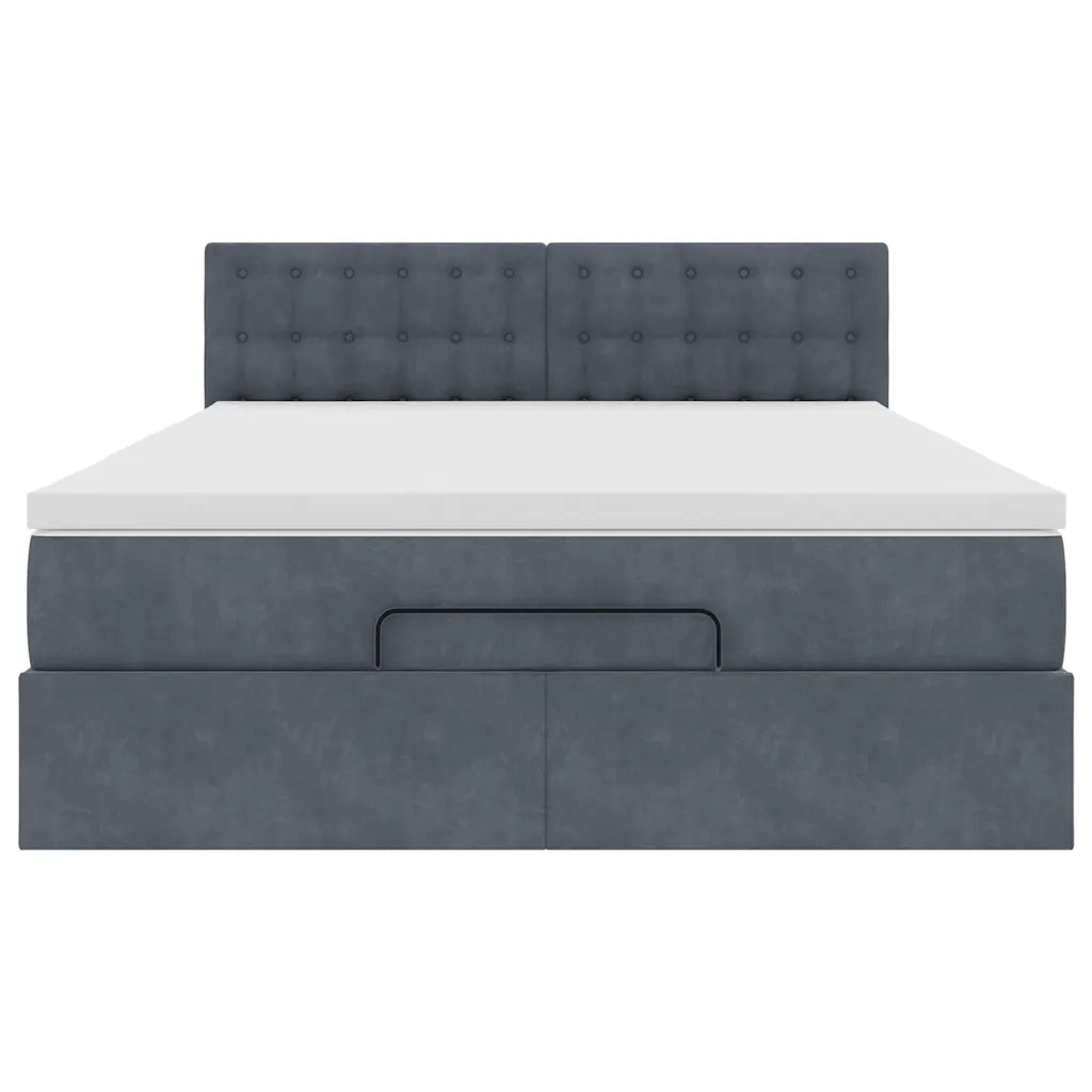 Struttura Letto Pouf con Materasso 140x200 cm in Velluto 3312771