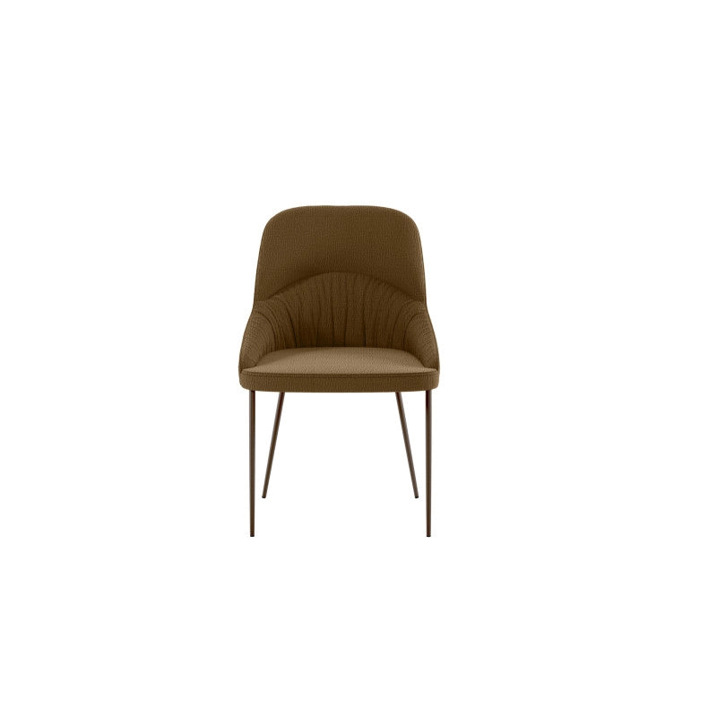 Sedia rivestita in tessuto easy-clean Gambe in metallo verniciato Bronzo Ginevra 54cm X 63cm H 89cm Stones
