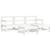 Set Salotto da Giardino 5 pz | Set di Mobili da Esterno Bianco in Legno Massello di Pino