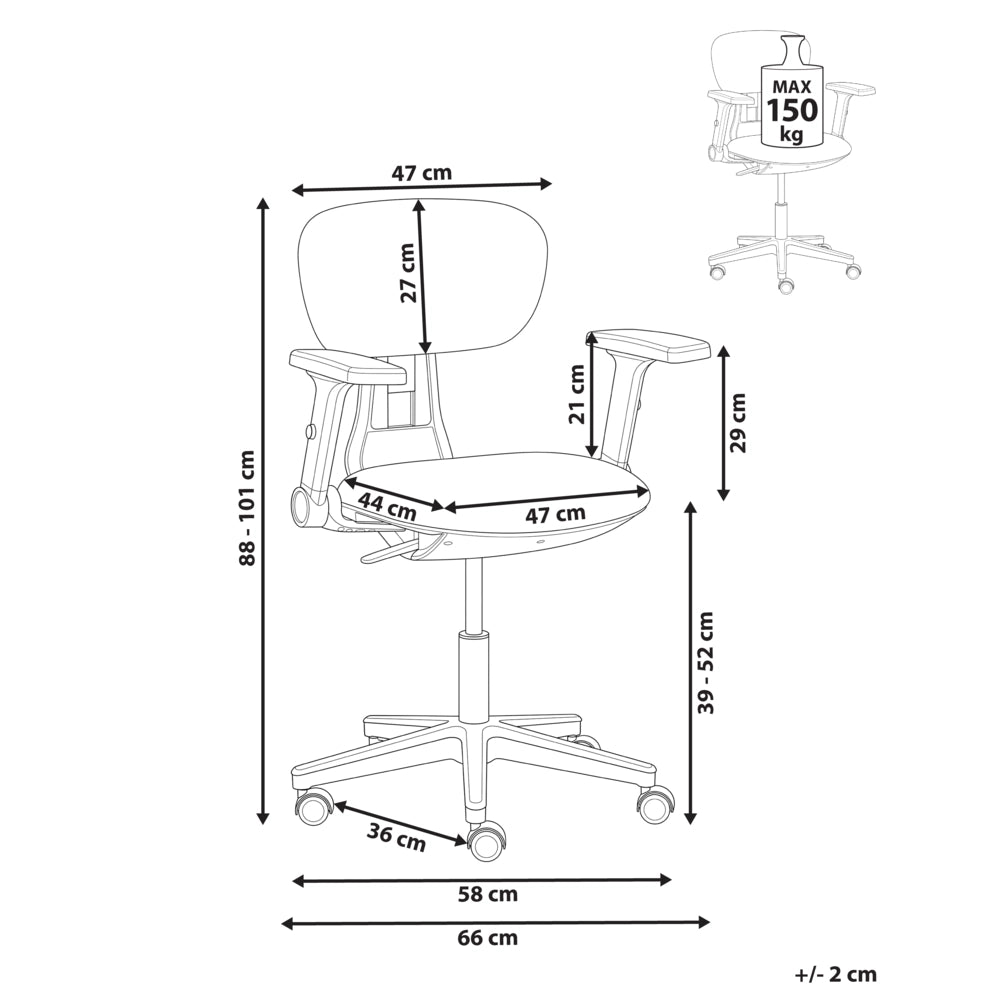 Sedia da ufficio in tessuto nero con schienale e braccioli regolabili, design moderno, per l'ufficio domestico