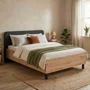 Norcia, Letto Piazza e Mezza Dimensione Materasso 120x200 cm, Marrone Rovere