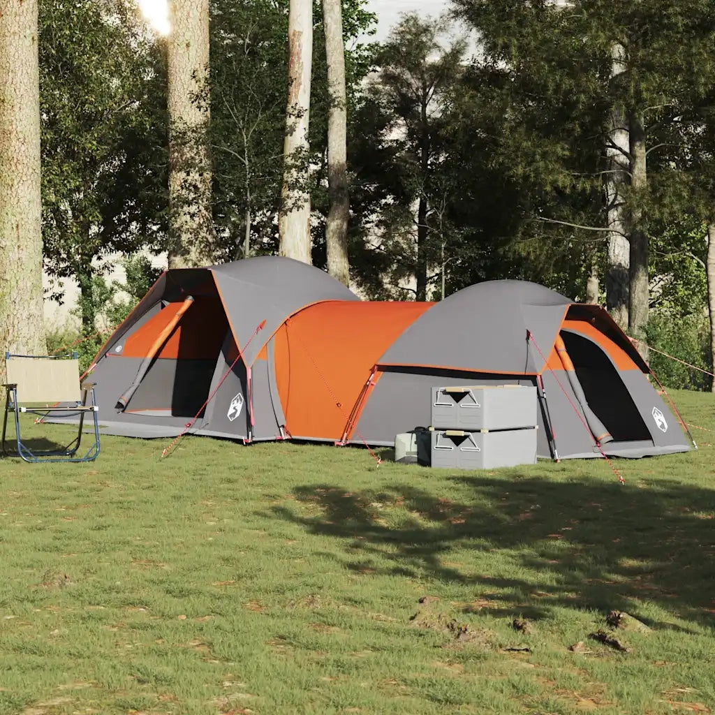 Tenda da Campeggio 5 Persone Grigio e Arancione Impermeabile 4009589