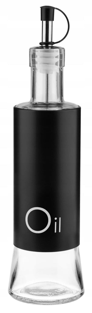 Bottiglia in vetro KADAX per olio d'oliva con dosatore, 320 ml, colore nero.