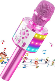 Microfono Karaoke Senza Fili con Illuminazione a Led - Ideale per Feste e Podcasts