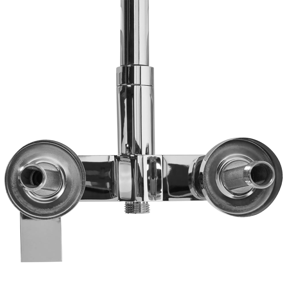 Set doccia con miscelatore in ottone con funzione pioggia a parete argento stile moderno