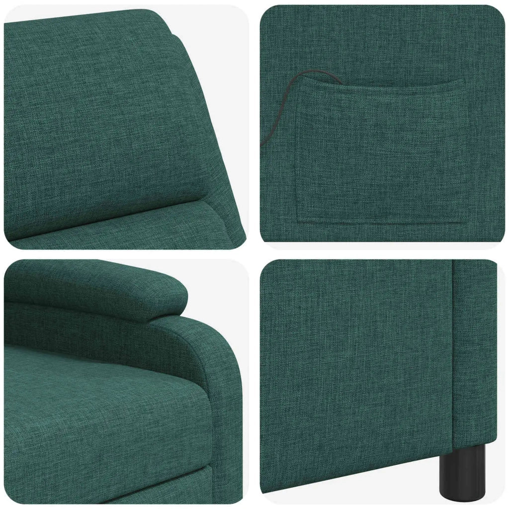 Divano Sedia-Poltrona Massaggiante Verde Scuro Tessuto 630949