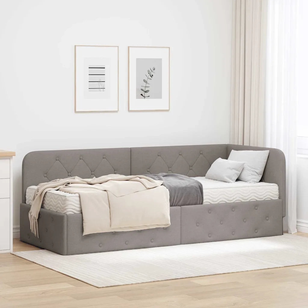 Letto singolo | Letto per adulti | Cornice del letto ad angolo Talpa 80 x 200 cm Tessuto