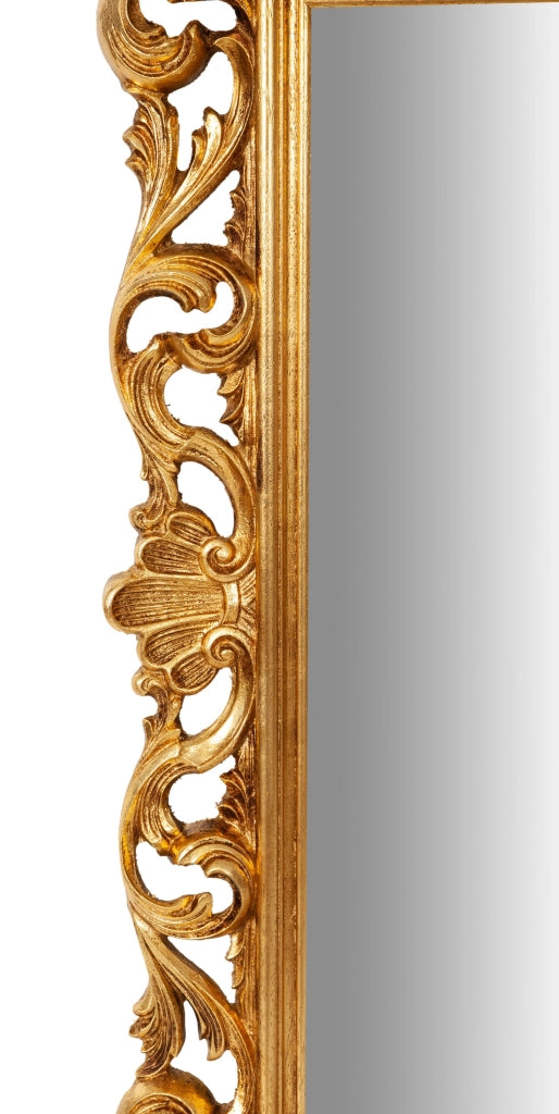 Biscottini SPECCHIERA DA PARETE IN LEGNO FINITURA FOGLIA ORO ANTICATO MADE IN ITALY