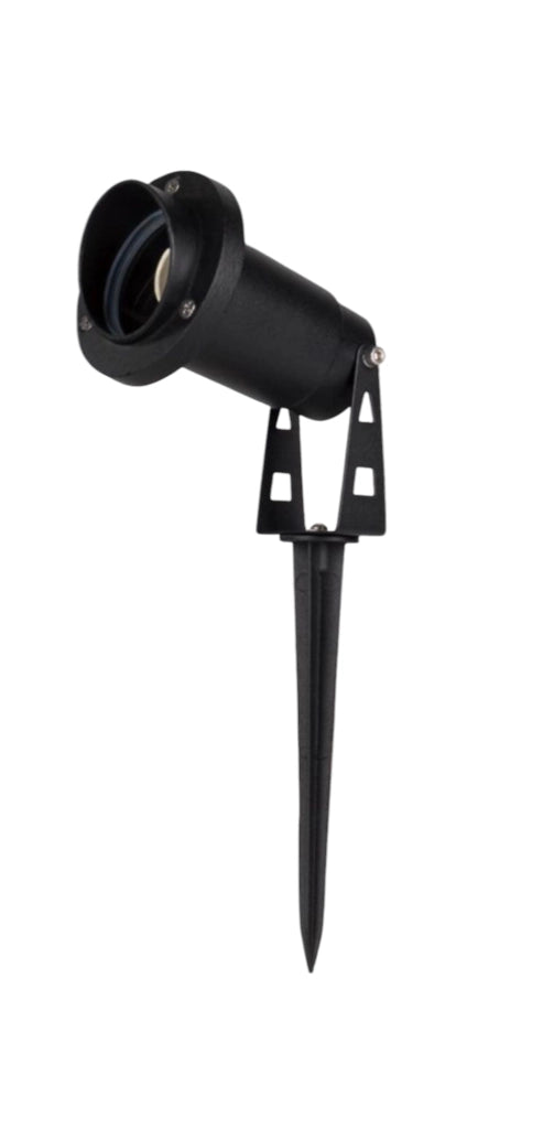 Faretto da Giardino con Picchetto, IP65, Attacco GU10, Alluminio Resistente, Max 35W, Installazione Esterna, Impermeabile Senza Lampadina Color: Nero