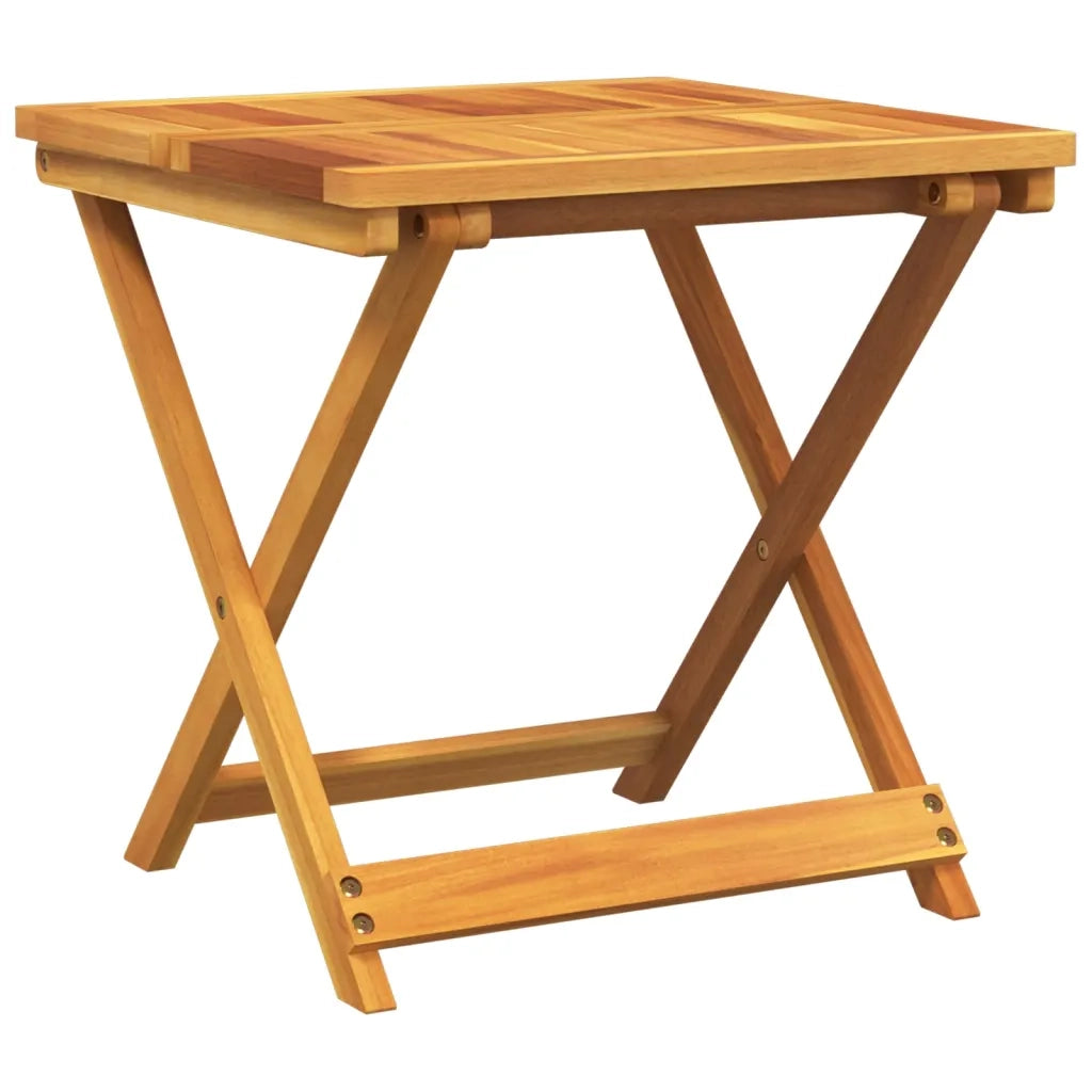 Tavolo da Giardino | Tavolino da esterno Pieghevole 50x50x50 cm Legno Massello Acacia