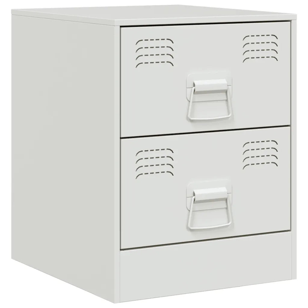 Comodini 2 pz Bianchi 34,5x39x44 cm in Acciaio 841630